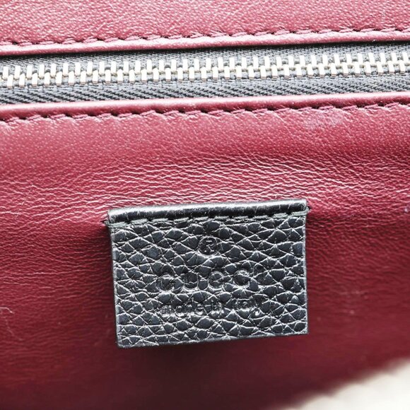 Gucci  Zumi Medium Leather Top Handle Shoulder Bag Black 564714 - Picture 11 of 12